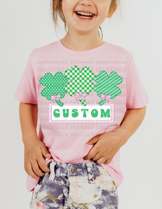 Pink Clover Custom T-shirt