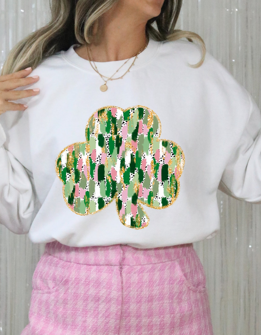 Painted Clover Womens Sweatshirt