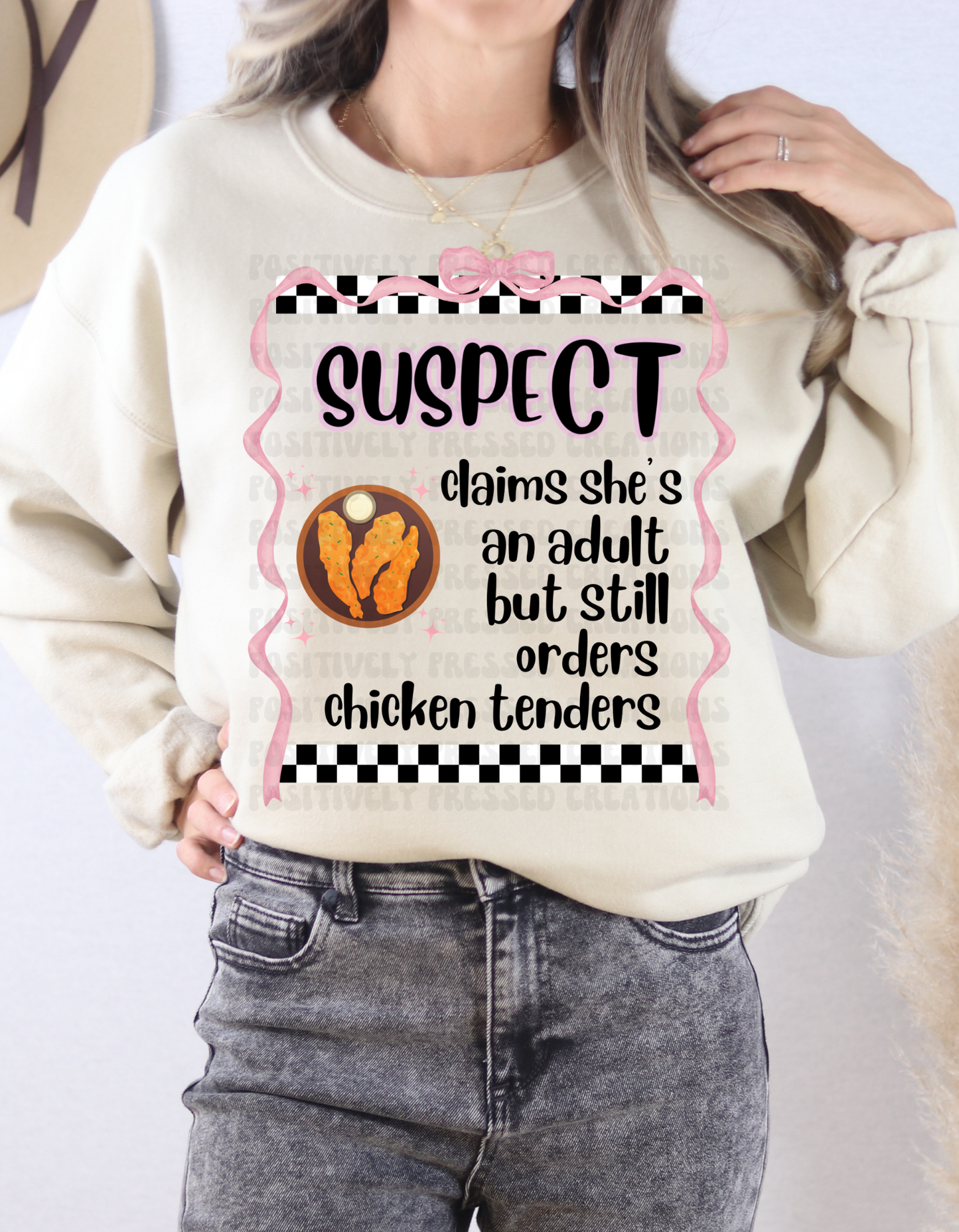 suspect chicken tenders sweatshirt