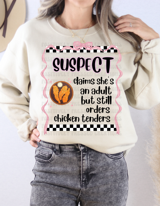 suspect chicken tenders sweatshirt