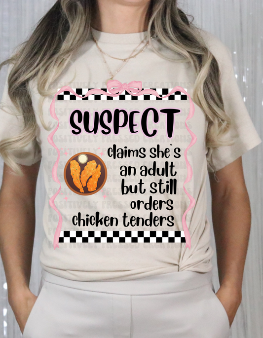 suspect chicken tenders tee