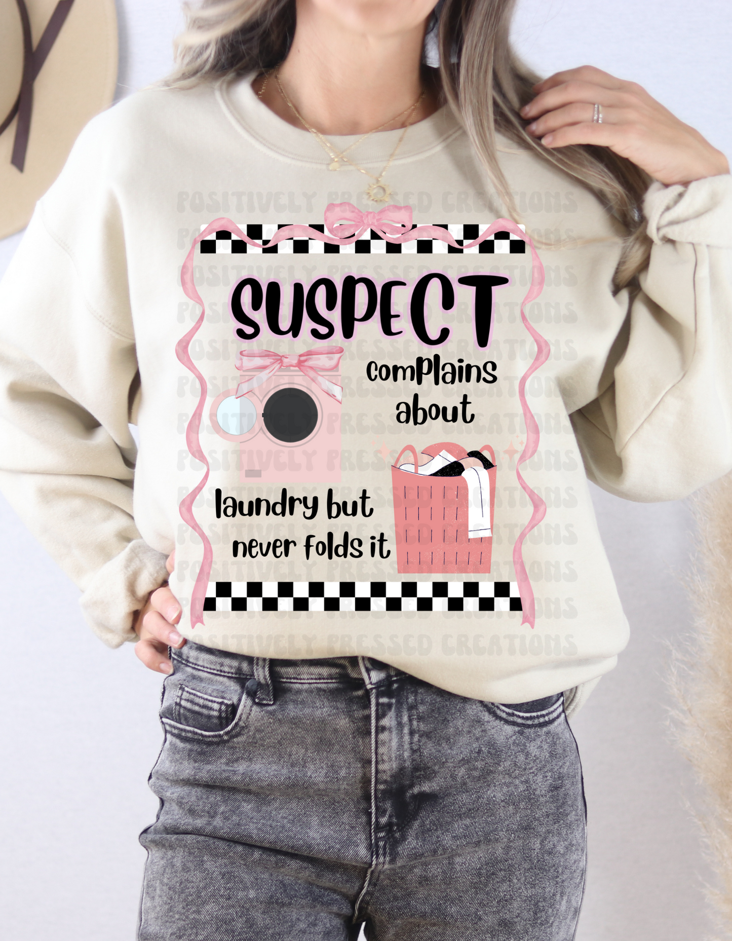 suspect laundry sweatshirt